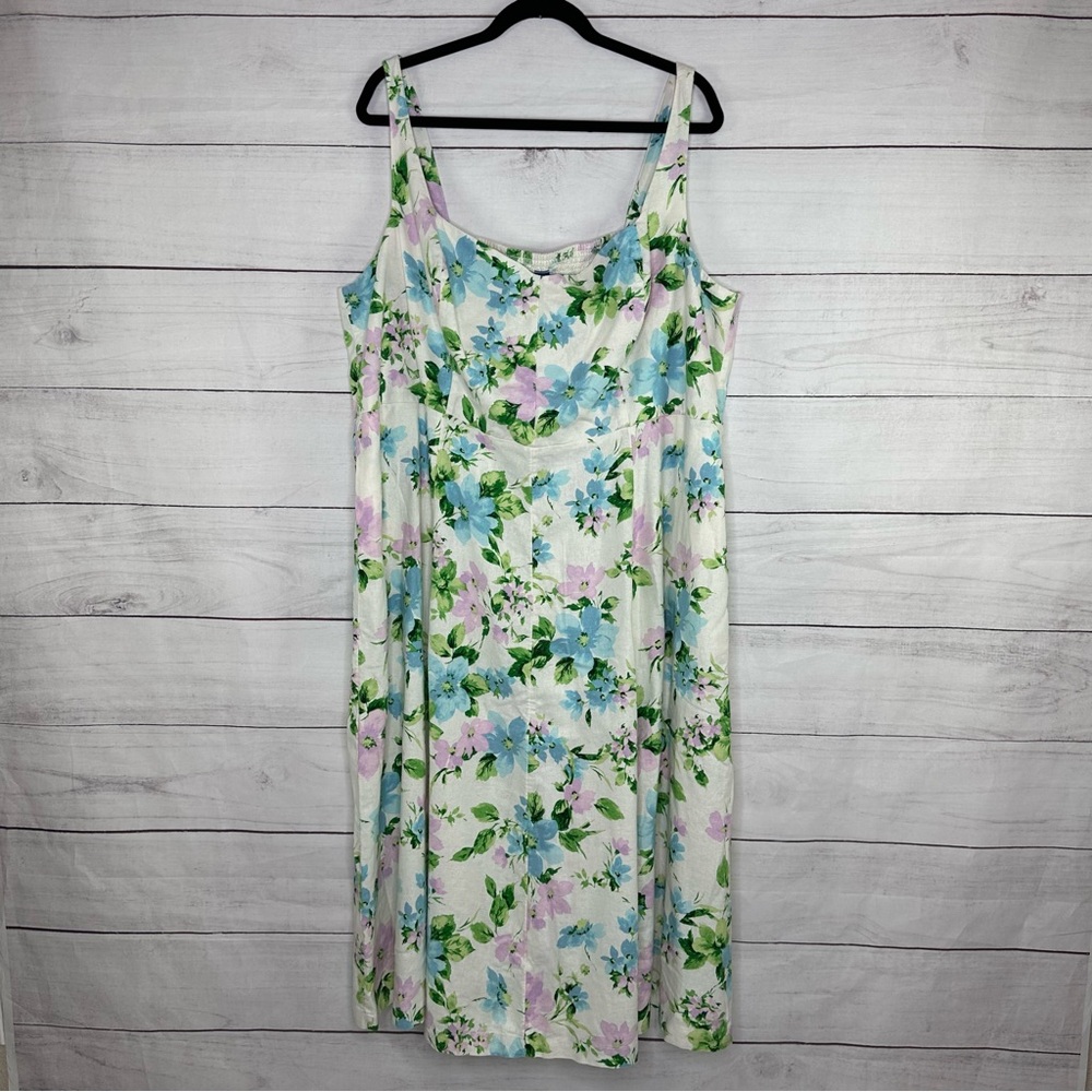 NWT Old Navy Floral Linen Blend Dress Size 3X